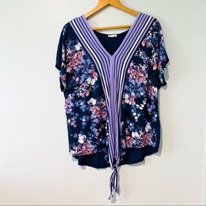 West Port Floral Top Plus Size 2X